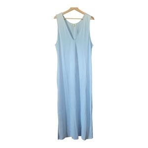 Open Edit Light Periwinkle Blue V-neck Sleeveless High Slit Maxi Dress Size XL